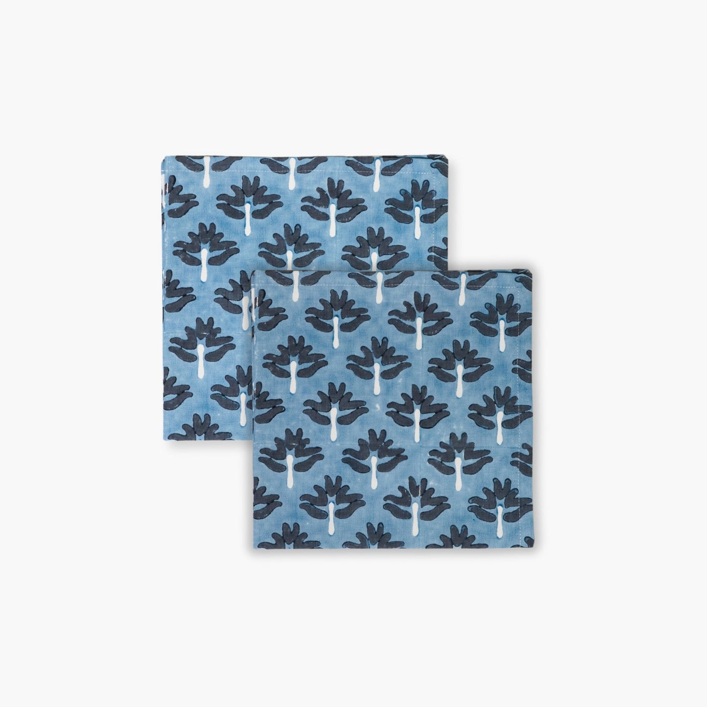 Zeenat Linen Napkins — Steel Blue, Set of 2
