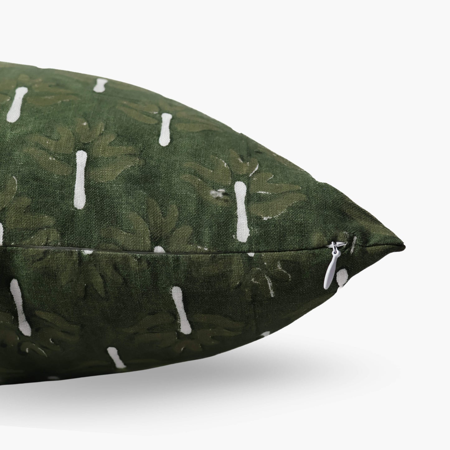 Zeenat Linen Throw Pillow Cover — Chive