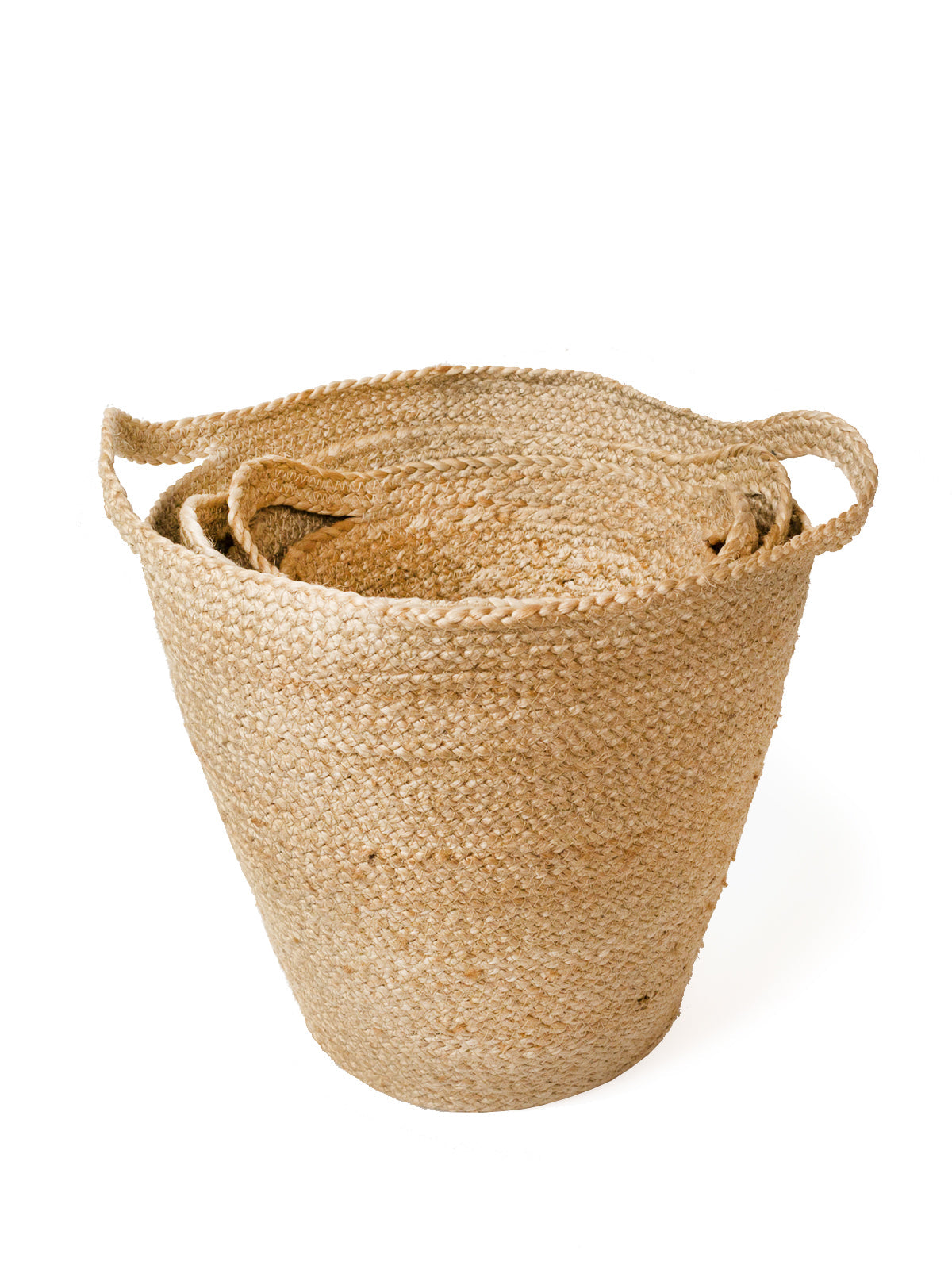 Kata Jute Basket with Slit Handle | Handwoven Natural Storage