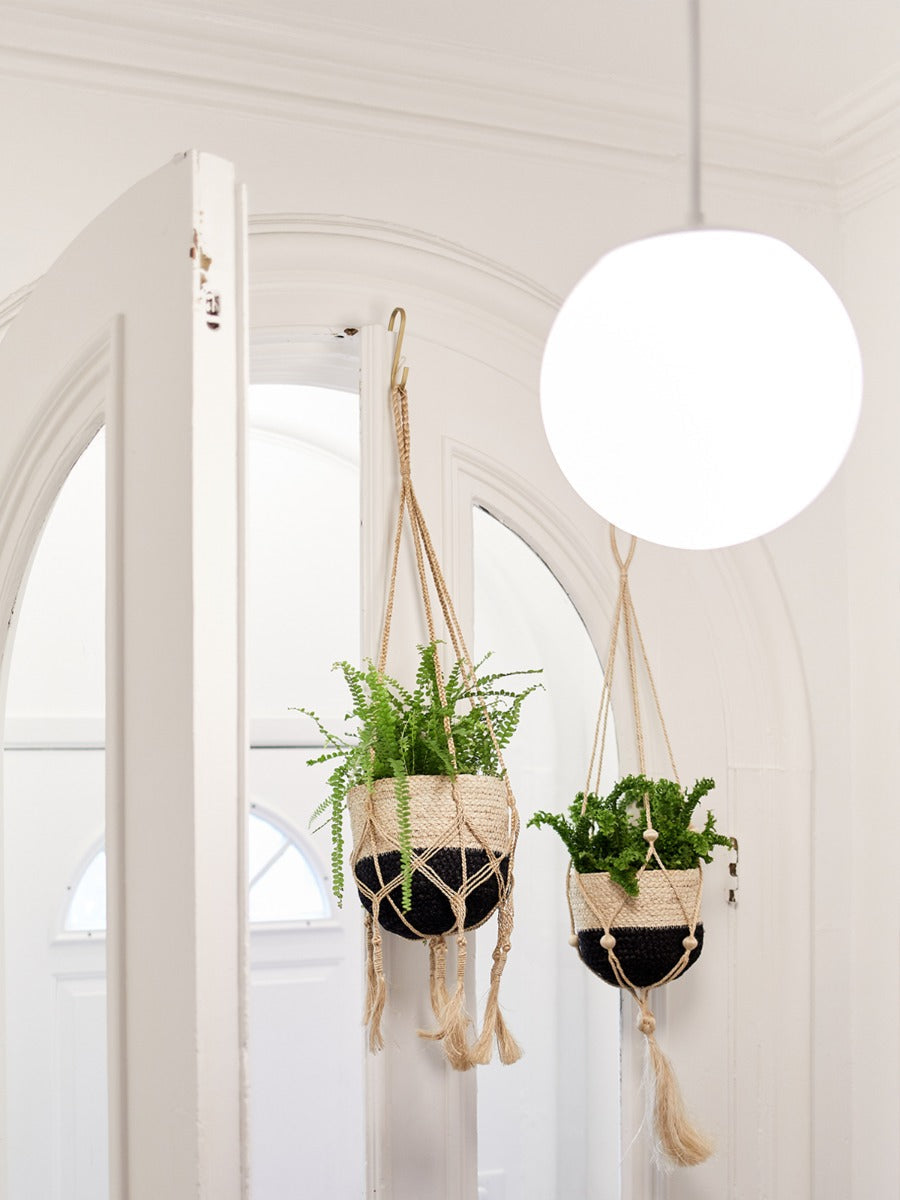 Naiya Jute Bin | Handwoven Natural Storage with Black Accent