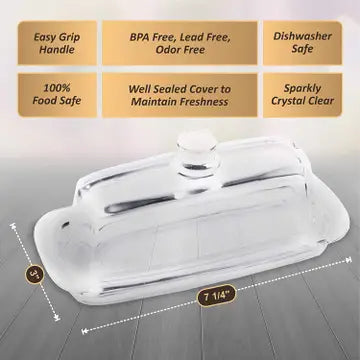 Classic Glass Butter Dish with Lid