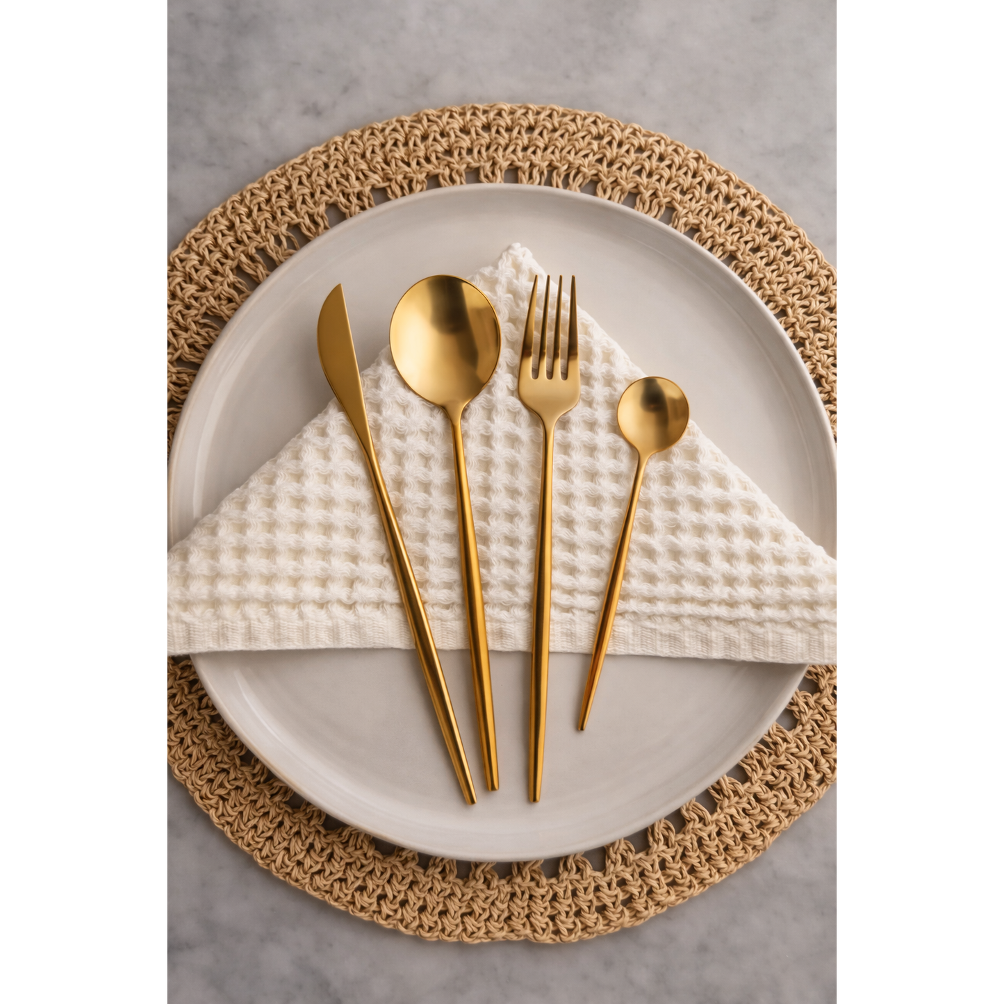 Monaco Gold Flatware Set — 16 Piece