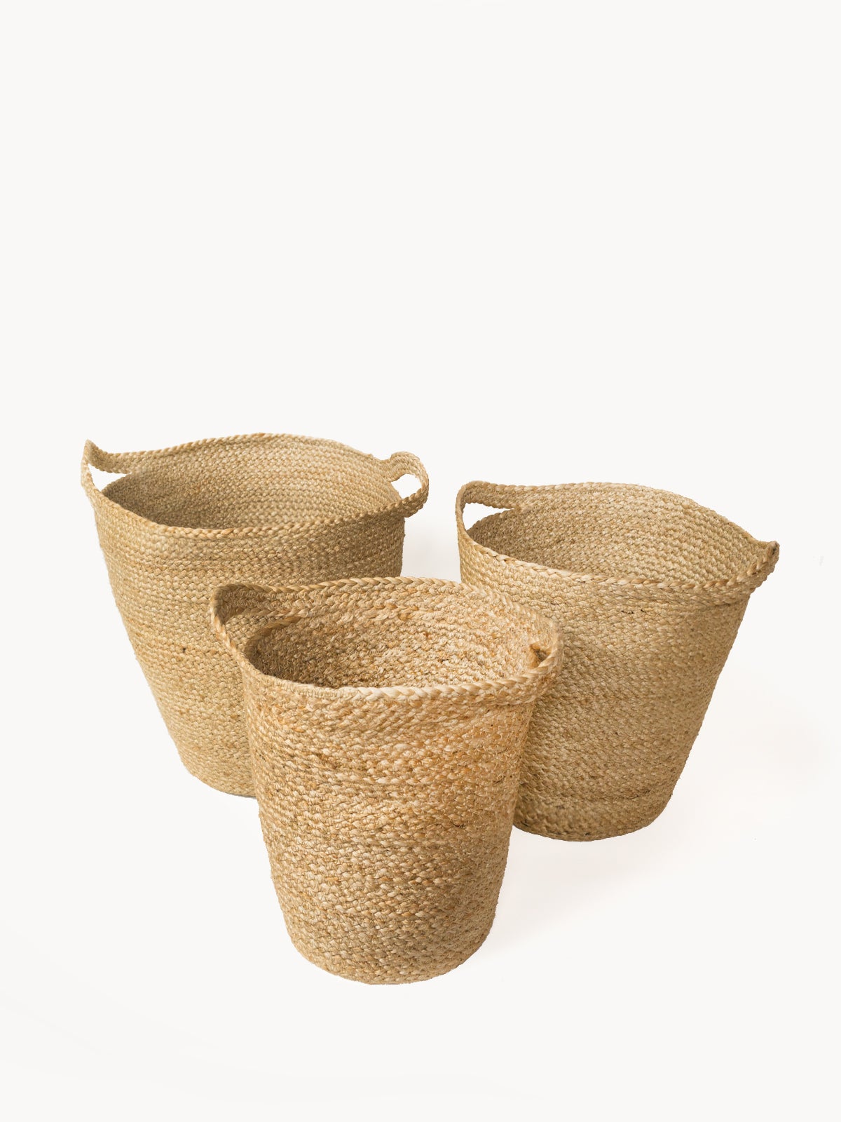 Kata Jute Basket with Slit Handle | Handwoven Natural Storage