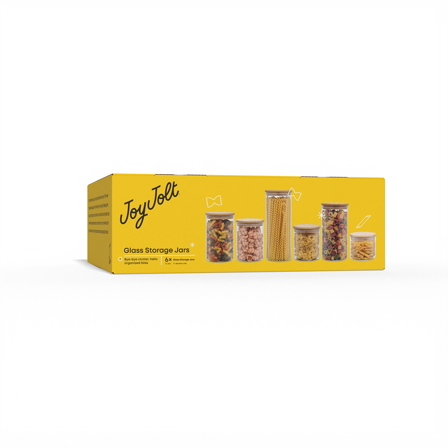 Glass Pantry Storage Jars with Airtight Bamboo Lids – Set of 6