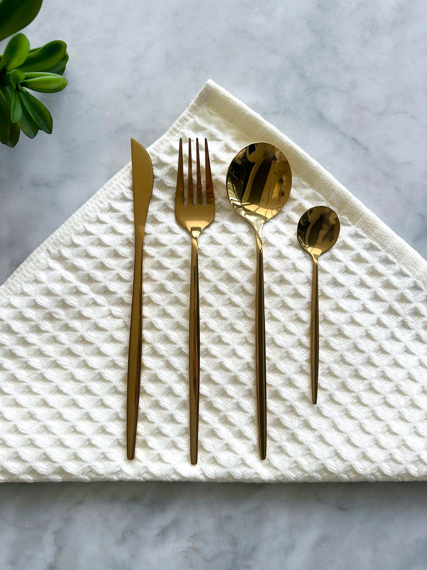 Monaco Gold Flatware Set — 16 Piece