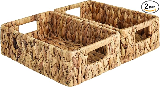 Water Hyacinth Storage Baskets | Set of 2 Small