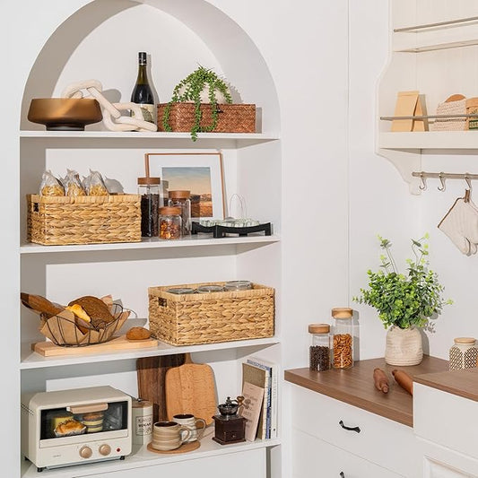Water Hyacinth Storage Baskets with Handles | Large & Small Set of 2