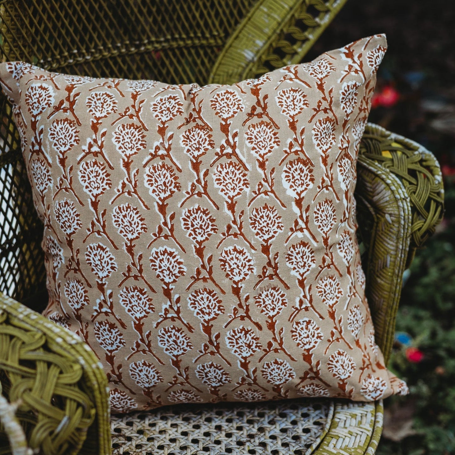 Nikhar Linen Throw Pillow Cover — Chai Brown