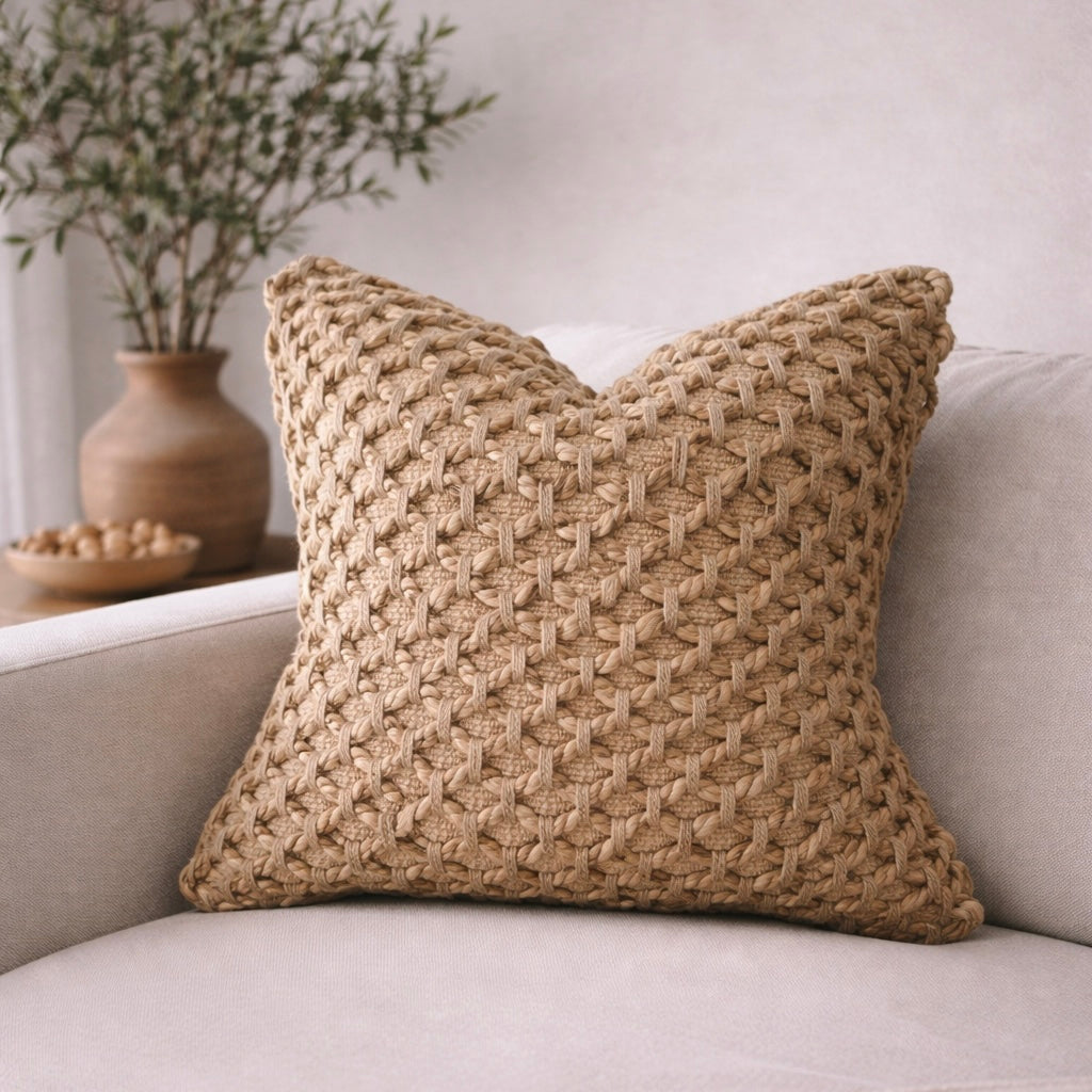 Tanah Braided Jute Pillow Cover