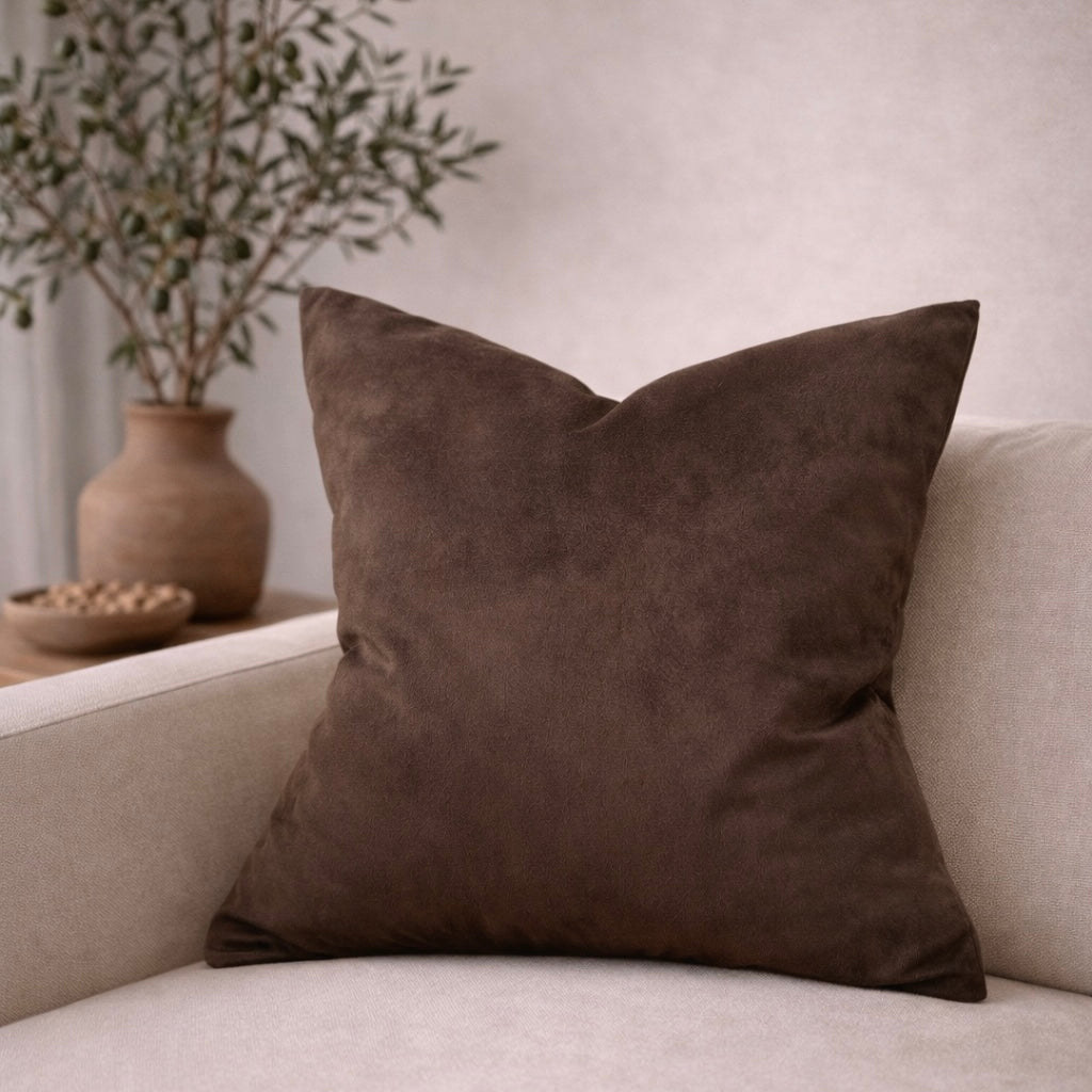 Hardin Velvet Pillow Cover — Chocolate