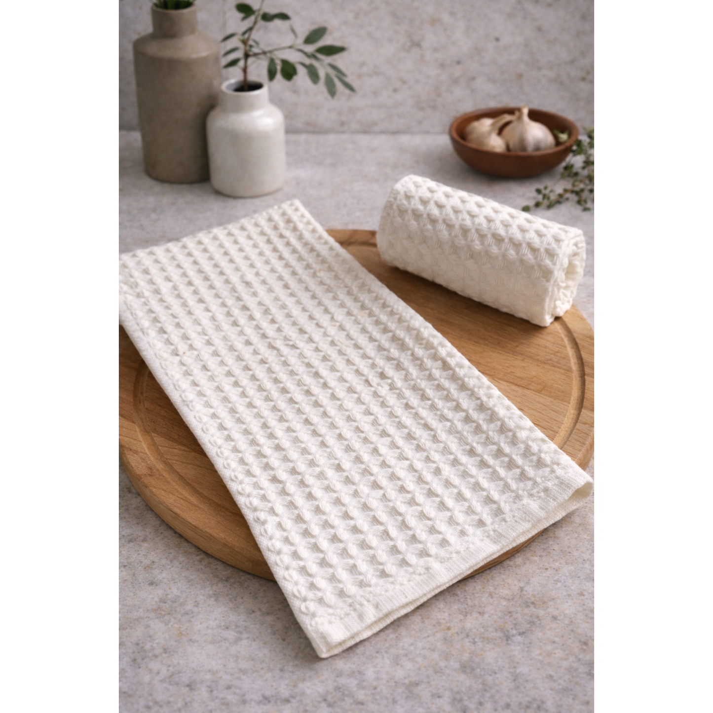 Verona Waffle Weave Kitchen Towels — Set of 2