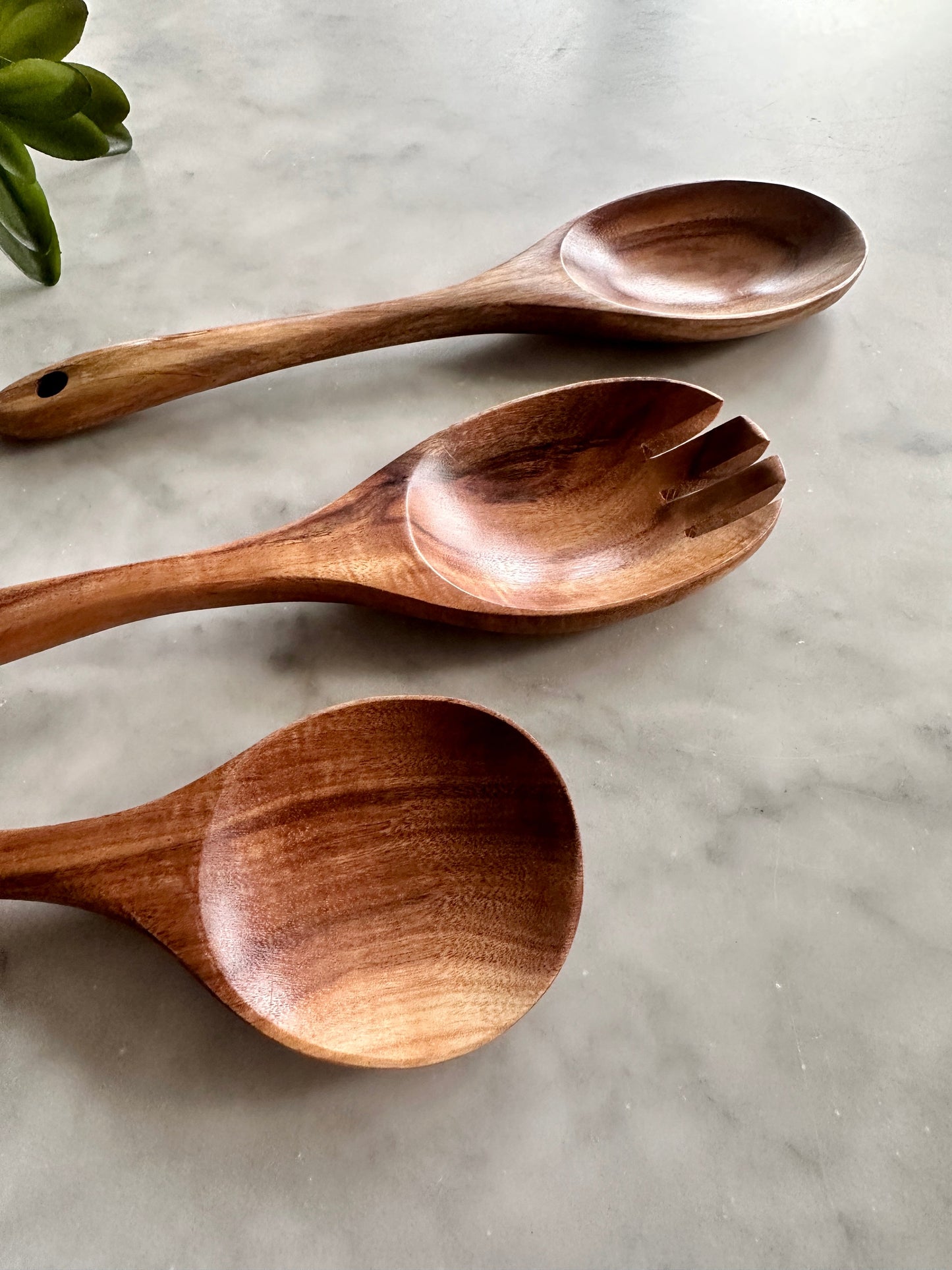 Tulum Teak Wood Salad Serving Set — 3 Piece