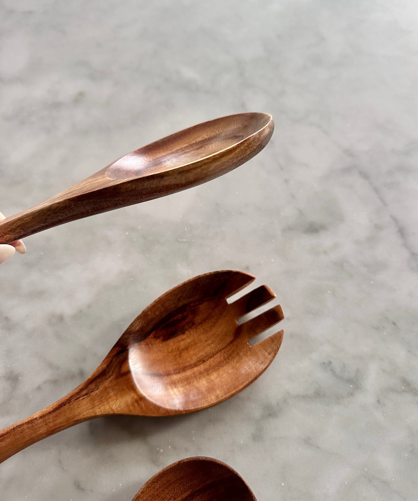 Tulum Teak Wood Salad Serving Set — 3 Piece