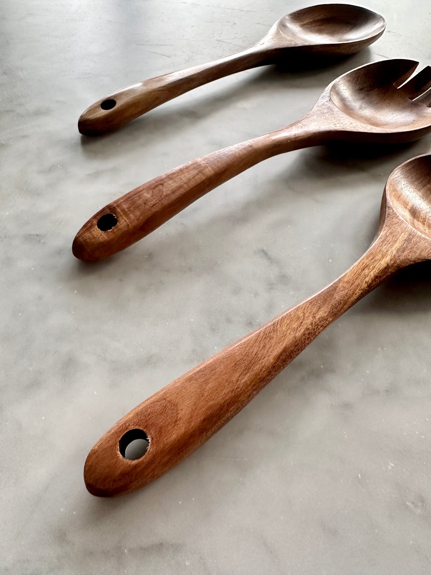 Tulum Teak Wood Salad Serving Set — 3 Piece