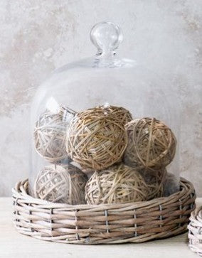 Glass Cloche with Willow Base