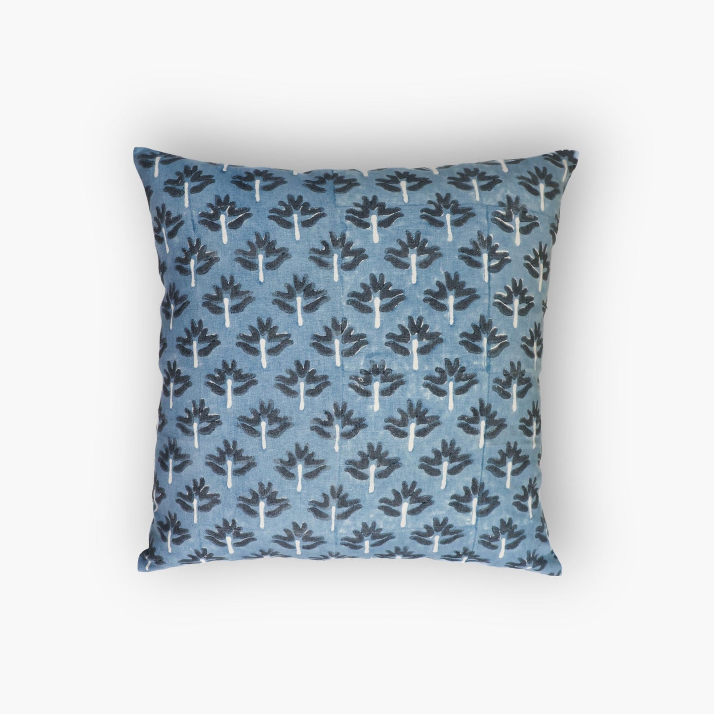 Zeenat Linen Throw Pillow Cover — Steel Blue