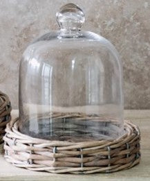 Glass Cloche with Willow Base