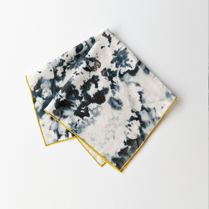 Grey Marble Linen Dinner Napkin