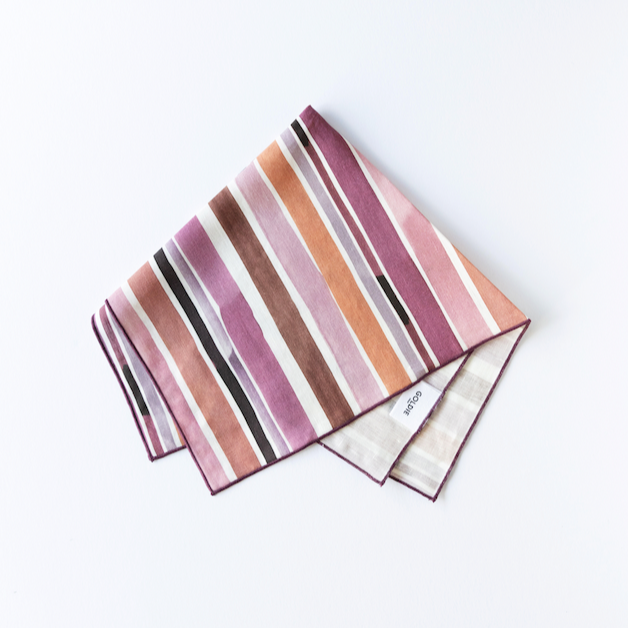 Lisbon Stripe Hand-Painted Linen Dinner Napkin