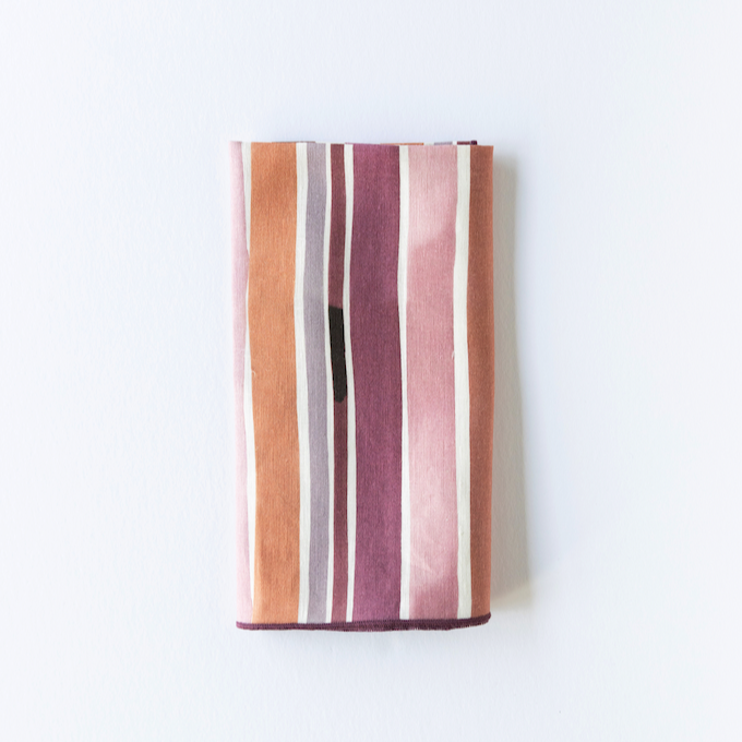 Lisbon Stripe Hand-Painted Linen Dinner Napkin