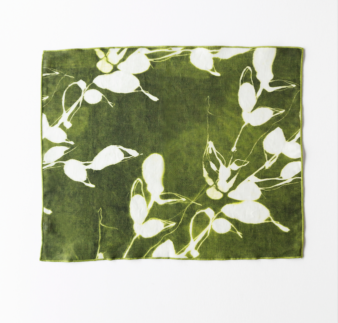 Porto Print Olive Linen Placemat