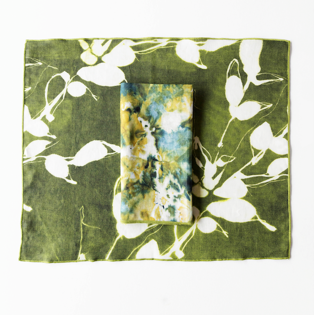 Porto Print Olive Linen Placemat