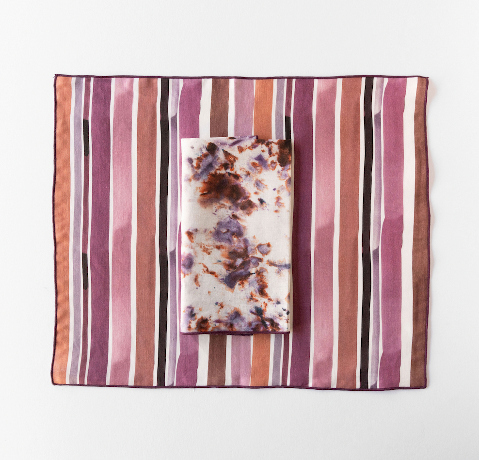 Lisbon Stripe Hand-Painted Linen Placemat
