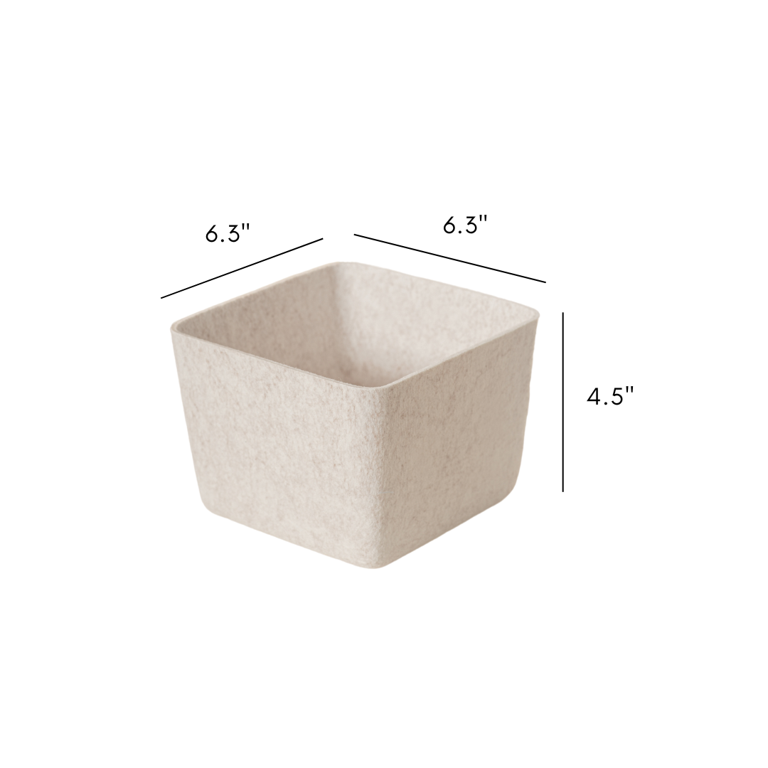 Sculpted Petite Storage Bin Set (3-Pack) – Minimal Felt Organizer