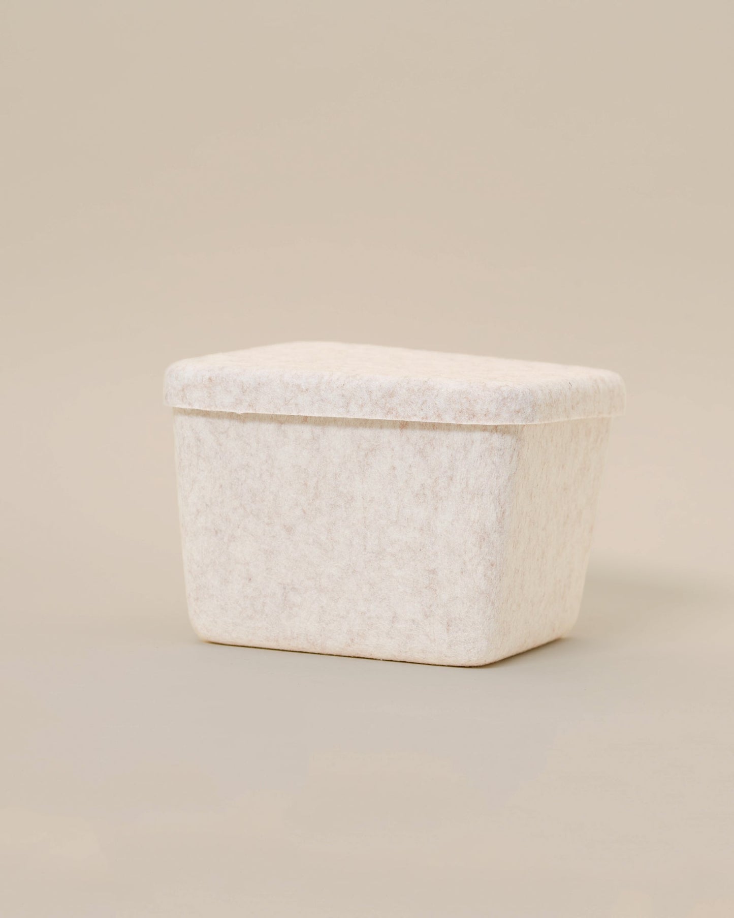 Sculpted Petite Storage Bin with Lid (3-Pack) – Minimal Felt Organizer