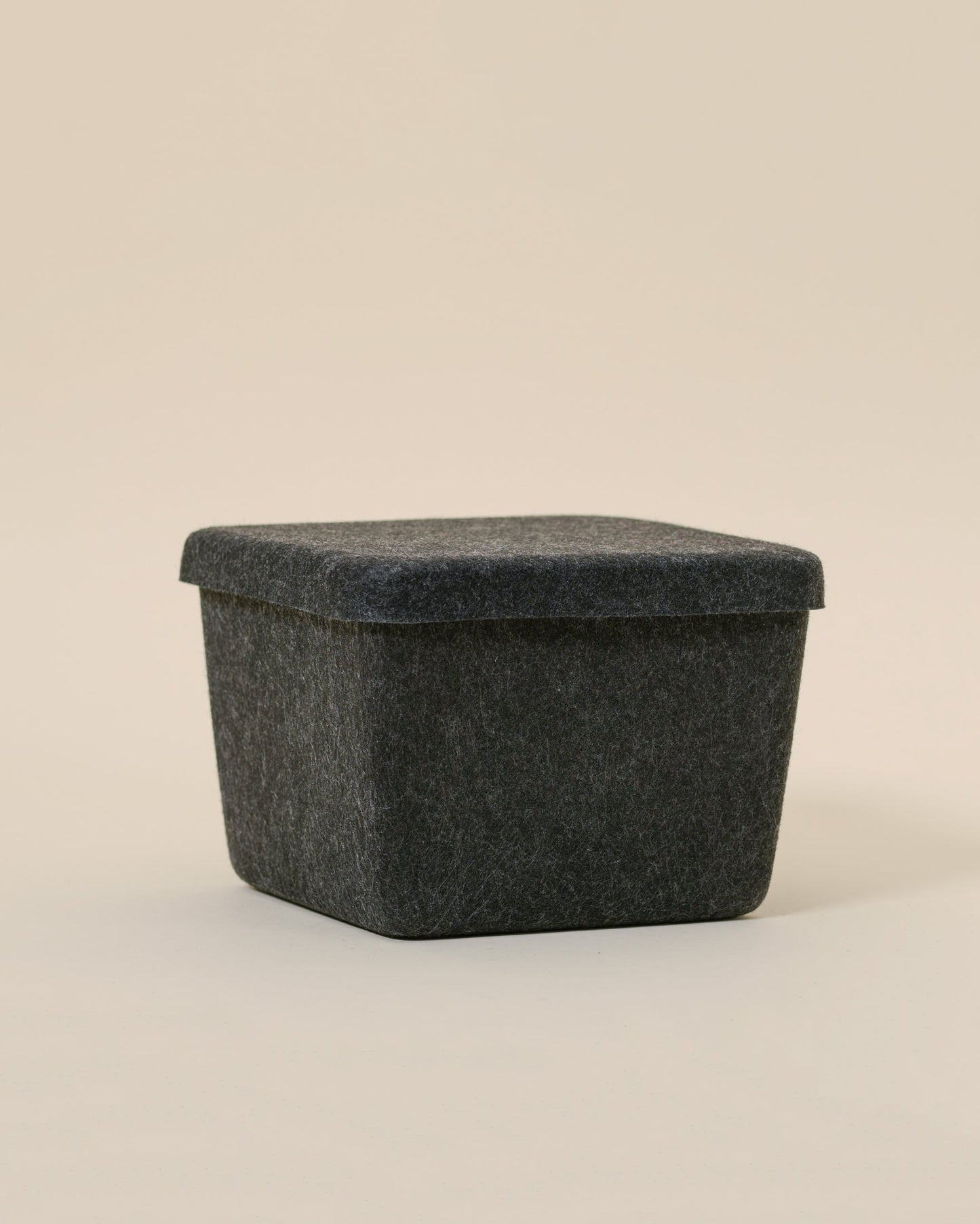 Sculpted Petite Storage Bin with Lid (3-Pack) – Minimal Felt Organizer
