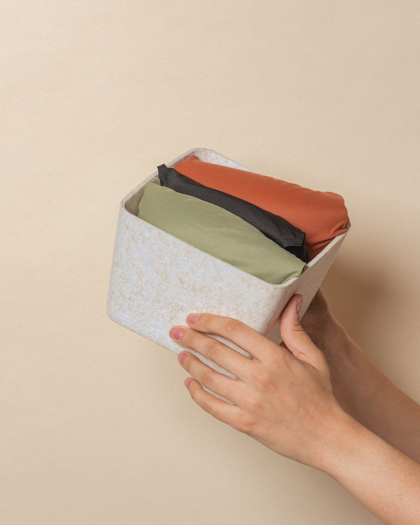Sculpted Petite Storage Bin Set (3-Pack) – Minimal Felt Organizer