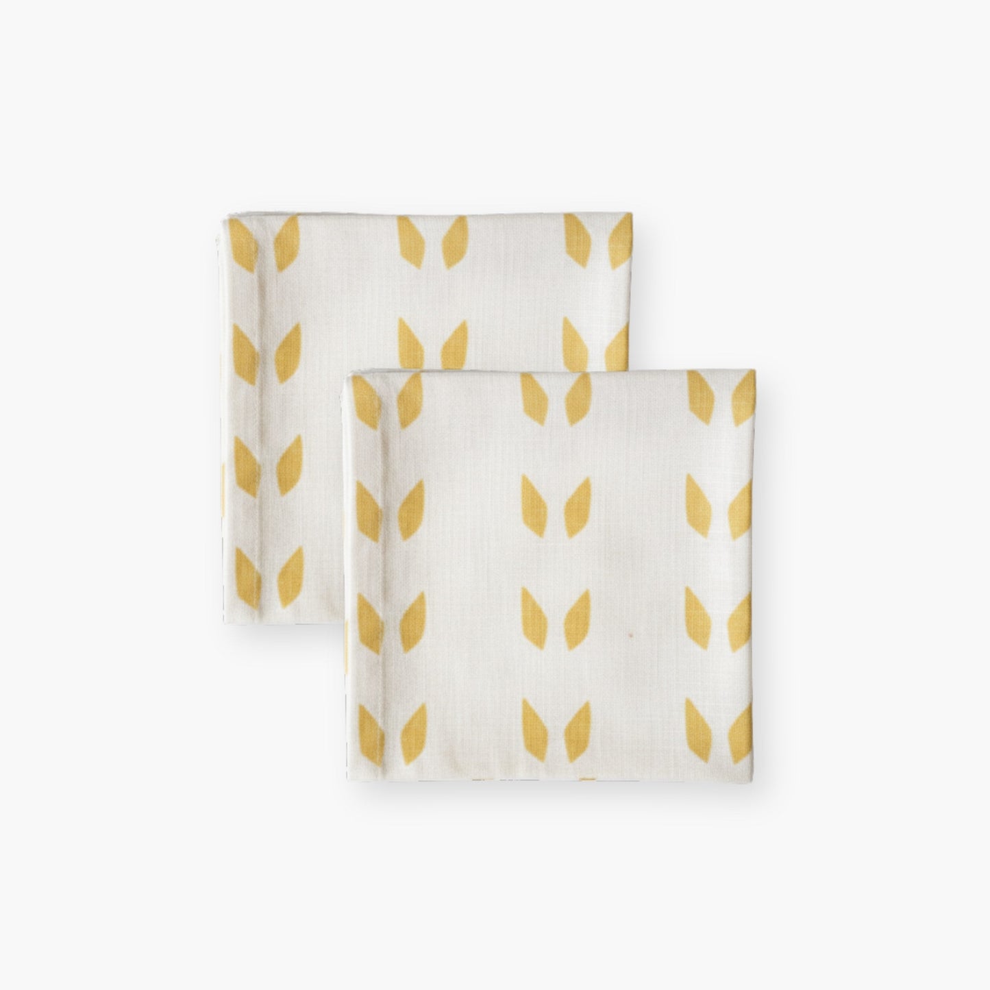 Terra Pure Linen Napkins, White & Mustard — Set of 2