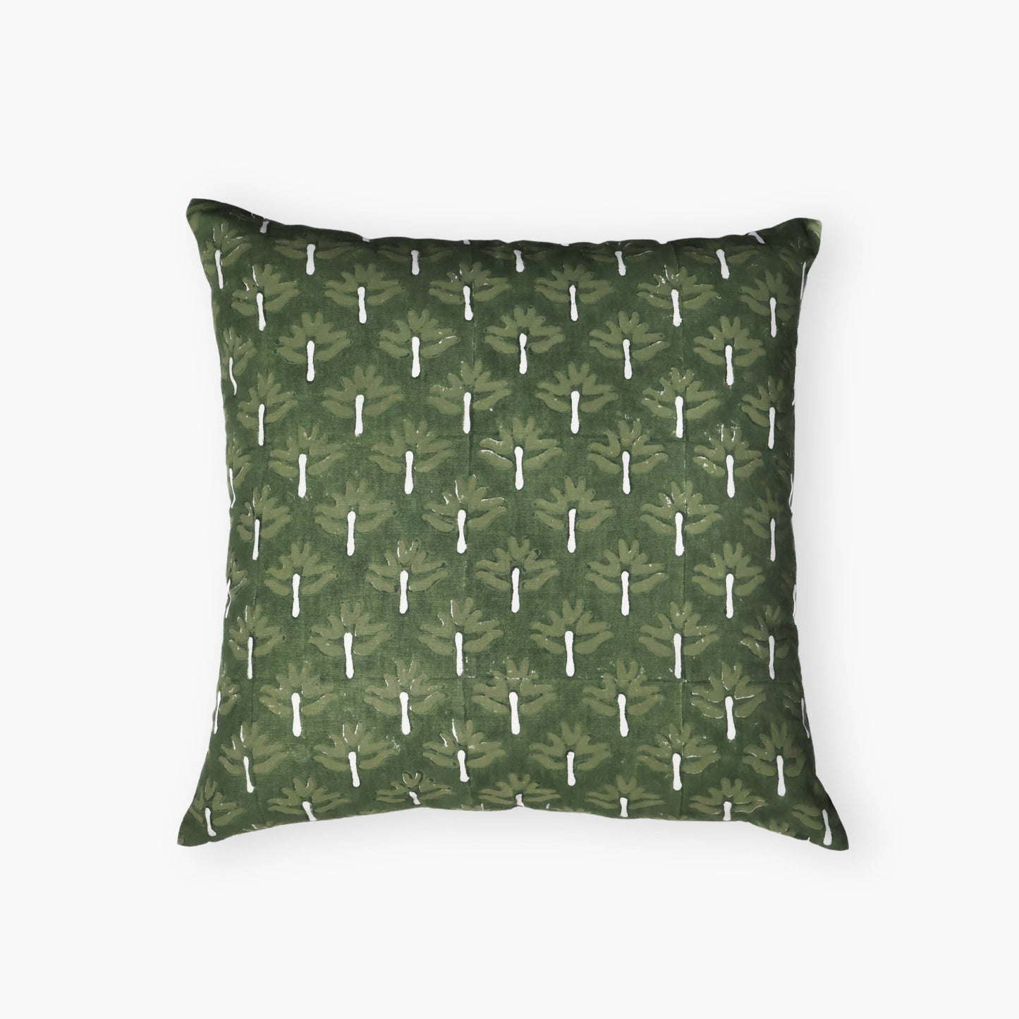Zeenat Linen Throw Pillow Cover — Chive