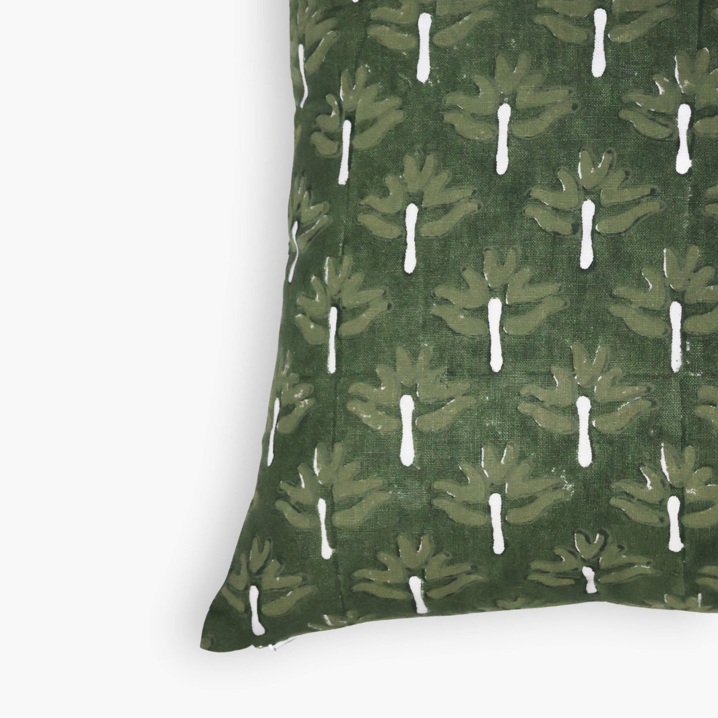 Zeenat Linen Throw Pillow Cover — Chive