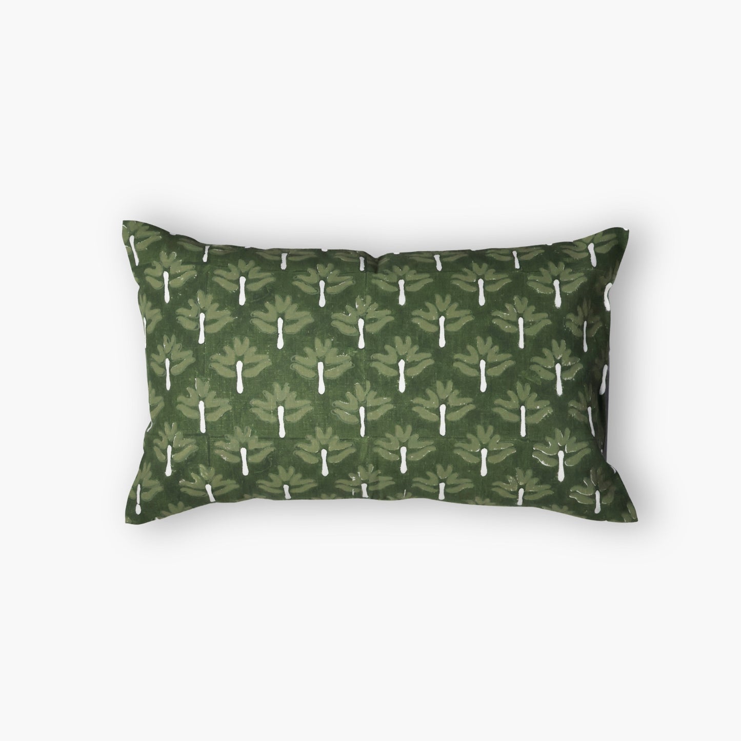 Zeenat Linen Lumbar Pillow Cover — Chive