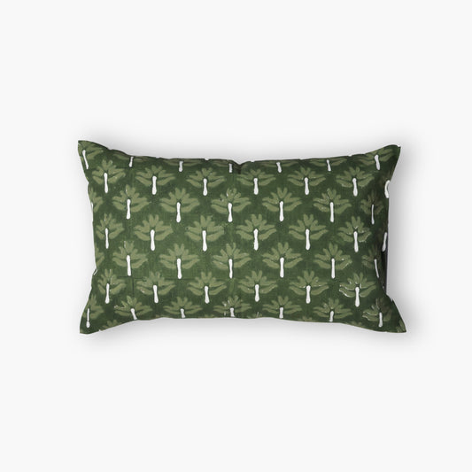 Zeenat Linen Lumbar Pillow Cover — Chive