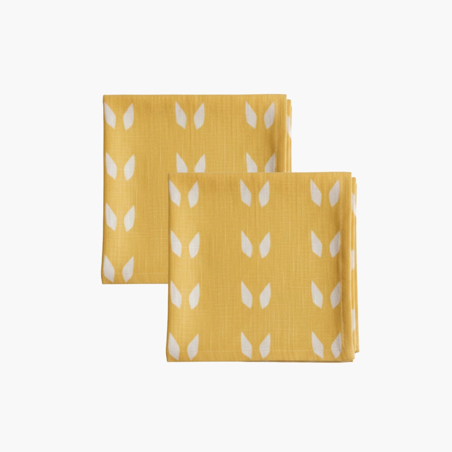 Terra Pure Linen Napkins, Mustard & White — Set of 2