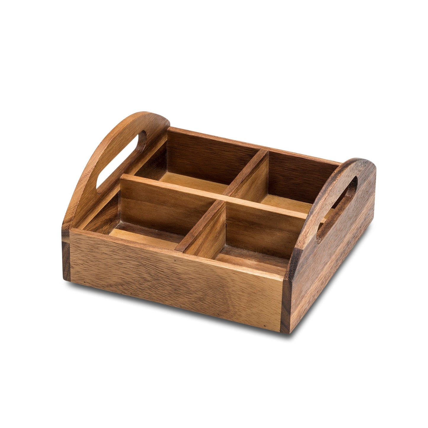Acacia Wood 4-Compartment Snack & Serving Tray