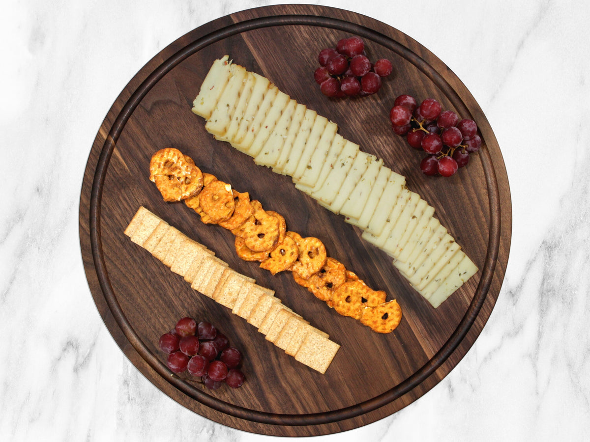 Round Cheese Board, 18 inch Walnut or Maple