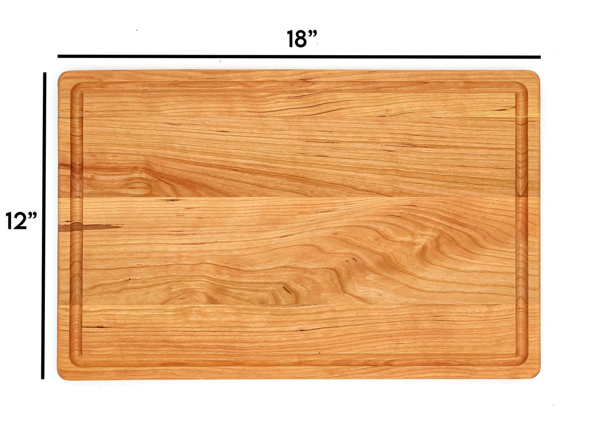Large Wood Cutting Board with Juice Groove, 18 x 12