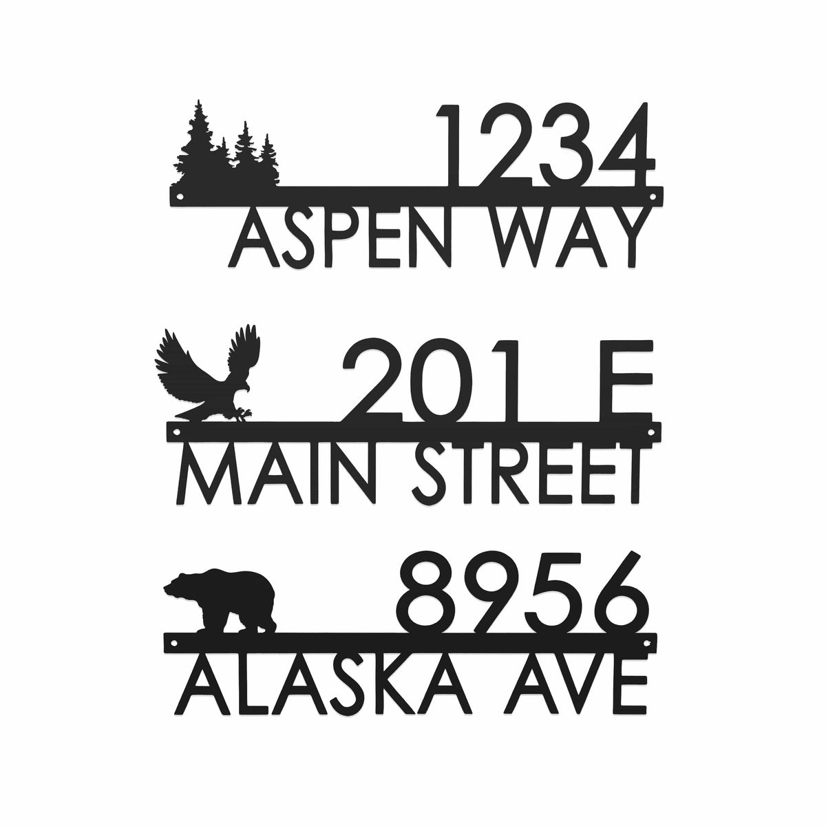 Modern Outdoor House Numbers | Personalized Metal Address Sign