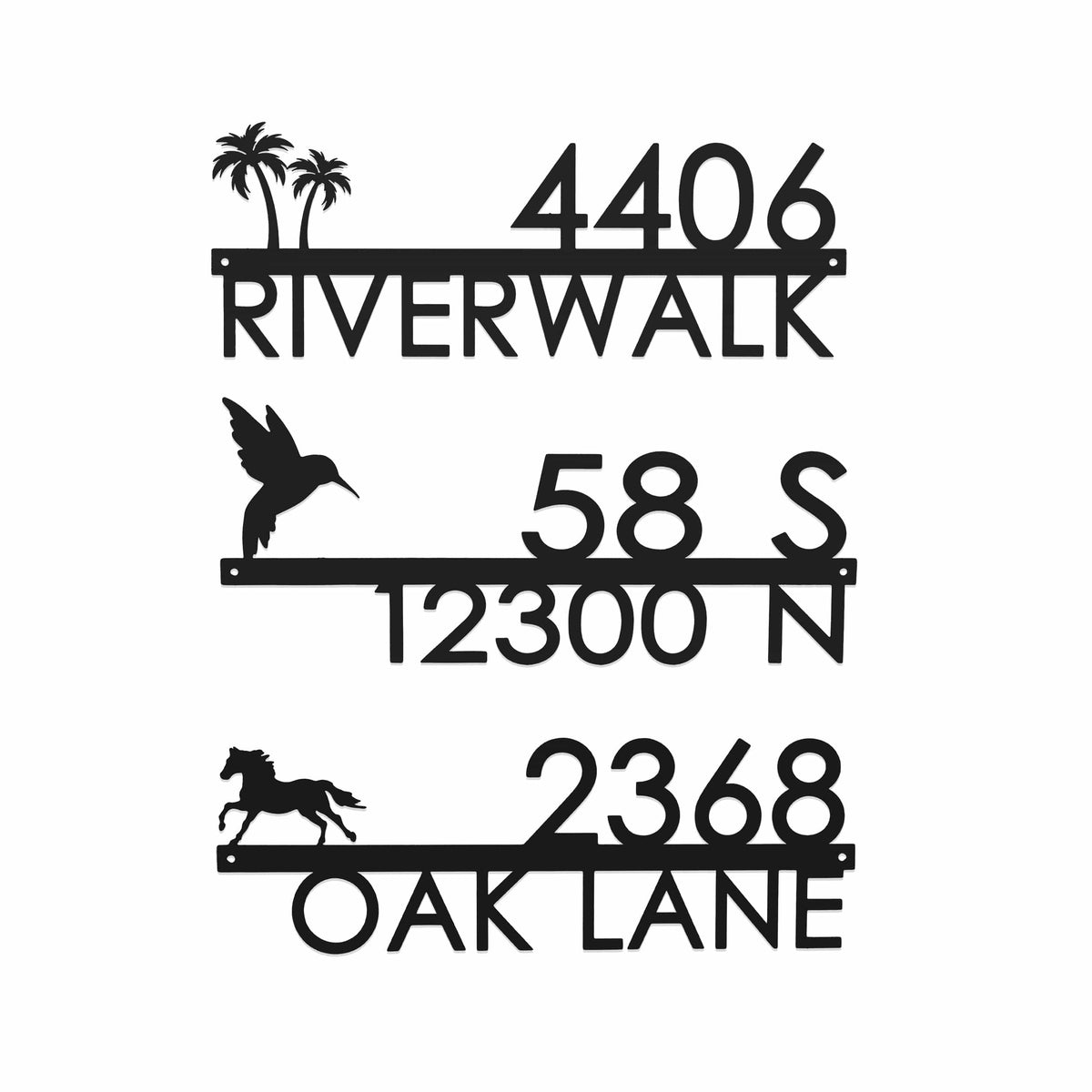 Modern Outdoor House Numbers | Personalized Metal Address Sign