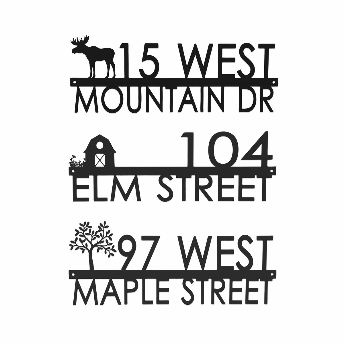 Modern Outdoor House Numbers | Personalized Metal Address Sign