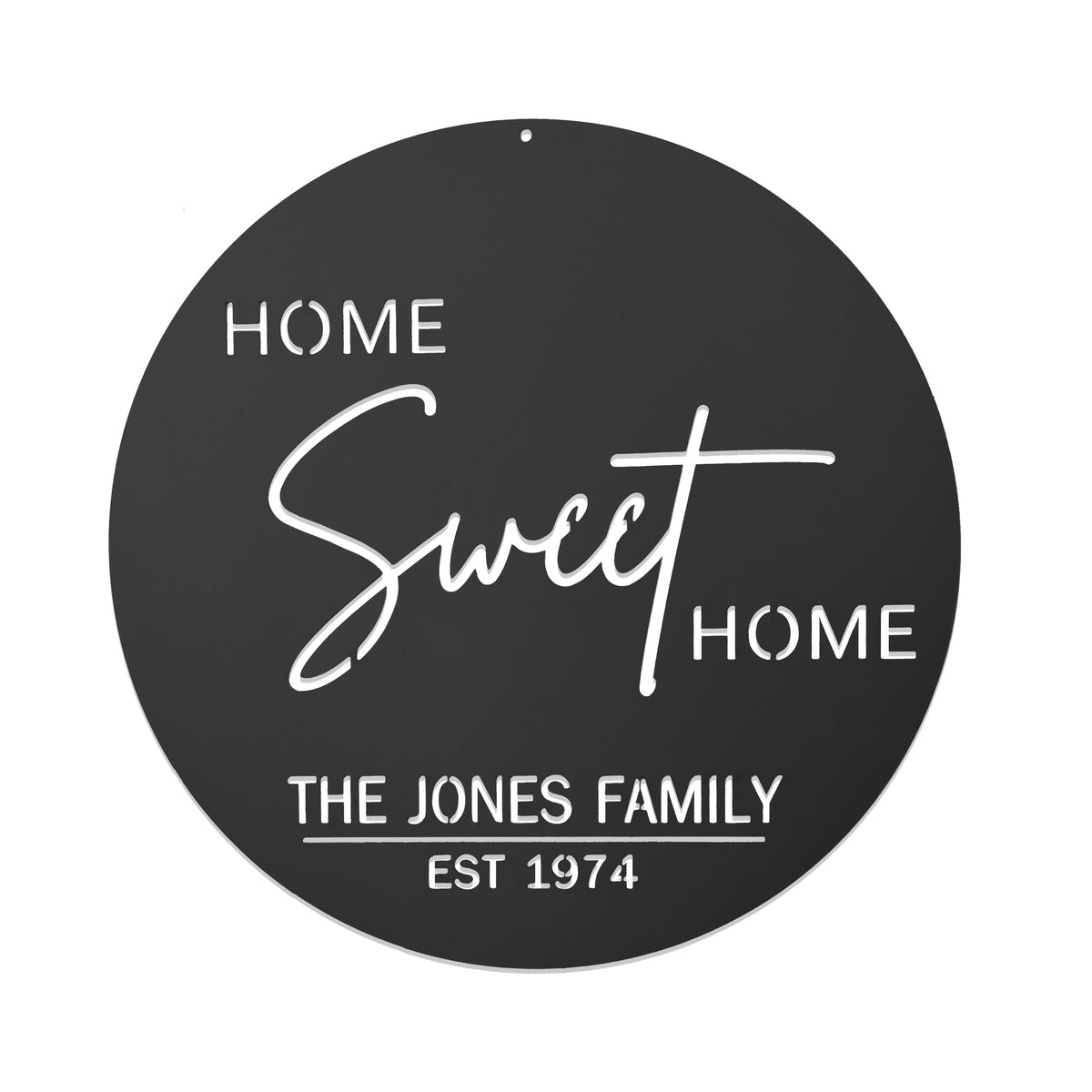 Home Sweet Home Circle Plaque | Personalized Family Sign