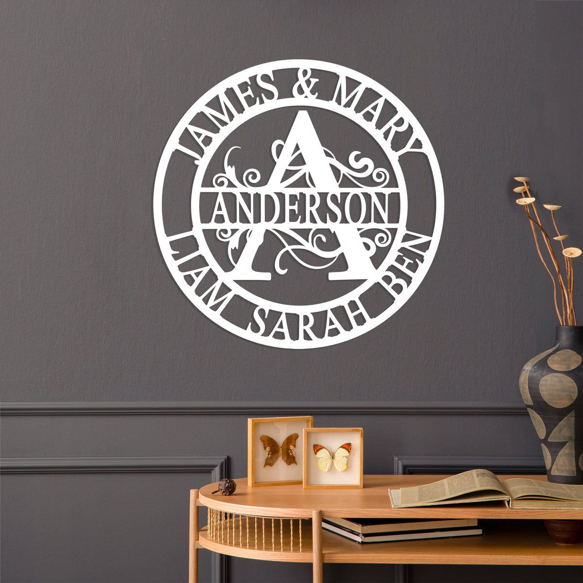 Split Letter Monogram | Personalized Metal Family Name Sign