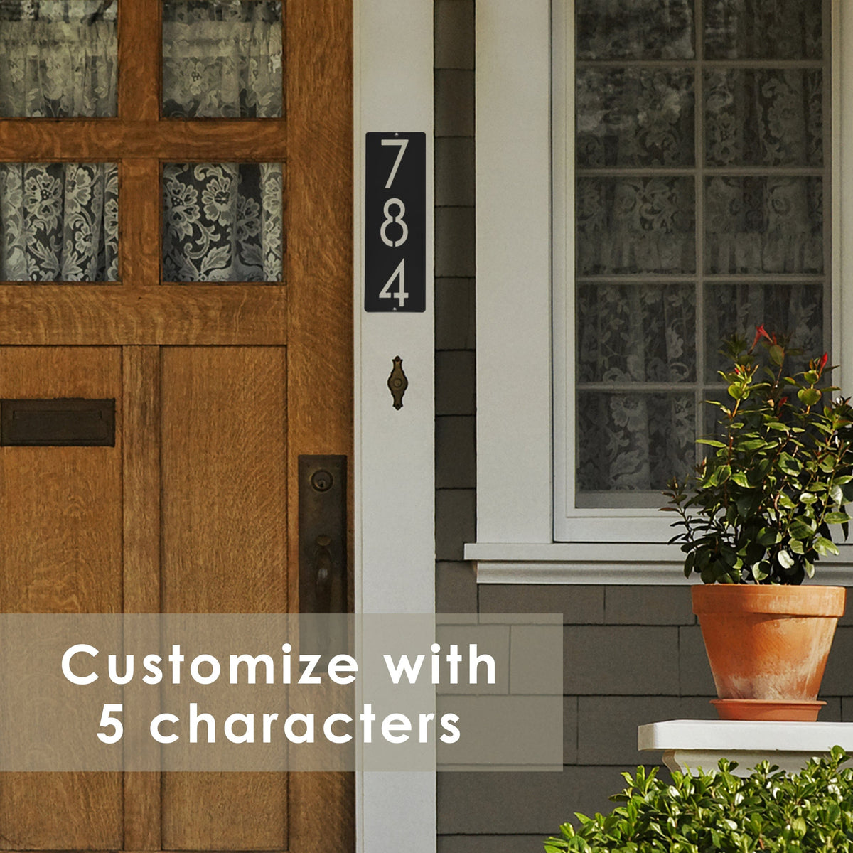 Cider House Address Plaque | Vertical Metal House Numbers