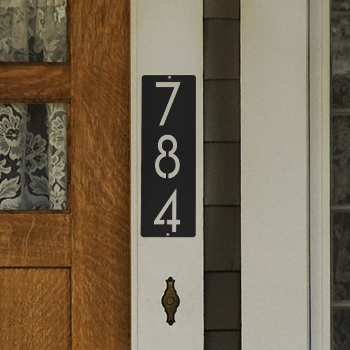 Cider House Address Plaque | Vertical Metal House Numbers