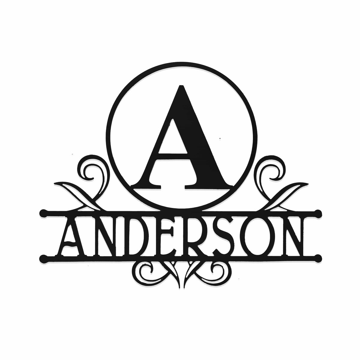 Austen Monogram | Personalized Metal Family Name Sign