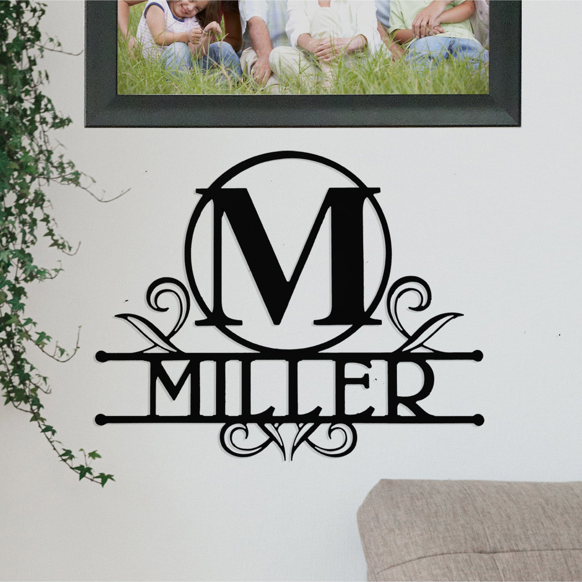 Austen Monogram | Personalized Metal Family Name Sign