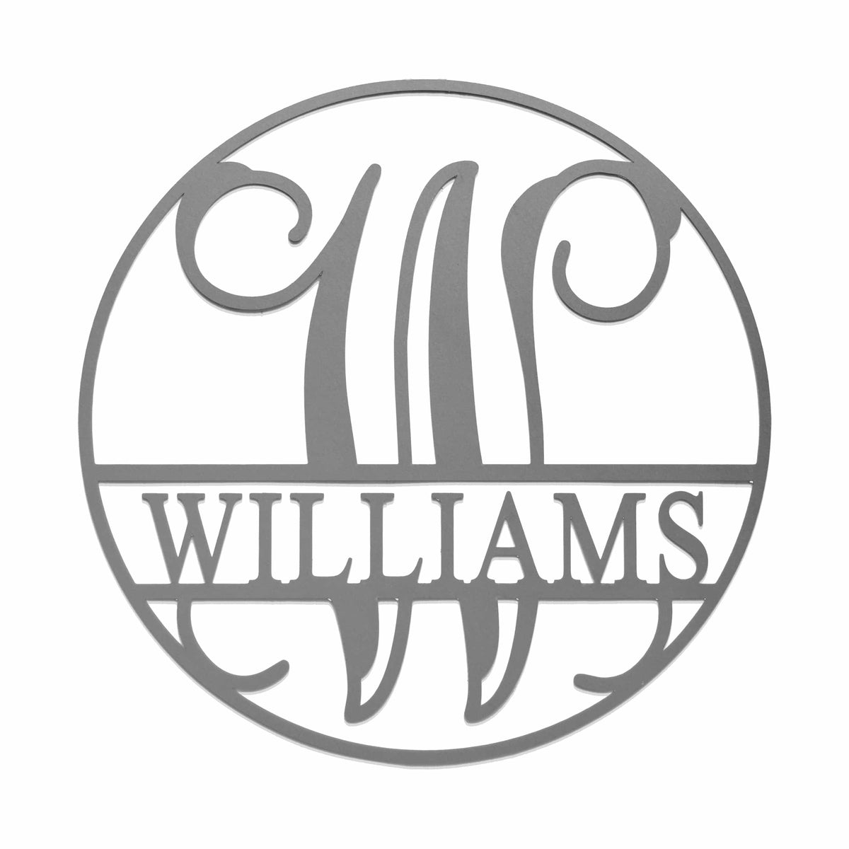 Circle Monogram with Name | Personalized Metal Monogram Sign